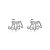 Brinco ear jacket garras zircônia ródio semijoia E10169 - Imagem 1