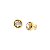 Brinco redondo pedra natural abalone ouro semijoia - Imagem 1