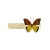 Presilha acetato bege marmorizado borboleta cristais laranja e amarelo - Imagem 1