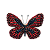 Broche magnético borboleta cristais vermelho m - Imagem 1