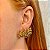 Brinco ear jacket Claudia Arbex cristais fumê ouro vintage - Imagem 2