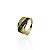 Anel trançado zircônia verde ouro semijoia JZ-230610 - Imagem 1