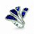 Anel pétalas zircônia azul ródio semijoia JZ-230613 - Imagem 1