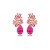 Brinco gota zircônia rosa ouro semijoia E220435 - Imagem 1
