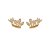 Brinco ear hook folhas zircônia ouro semijoia E230709 - Imagem 1