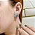 Brinco ear hook folhas zircônia ródio semijoia E230709 - Imagem 2