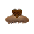 Piranha de cabelo acetato capuccino coração marrom - Imagem 4
