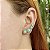 Brinco ear cuff resina turquesa ouro semijoia - Imagem 2