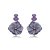 Brinco flores resina lilás ouro semijoia - Imagem 1