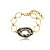 Pulseira elos pedra natural geodo ouro semijoia - Imagem 1