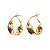 Brinco argola oval torcida metal martelado ouro semijoia - Imagem 1