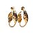Brinco argola oval torcida metal martelado ouro semijoia - Imagem 7