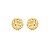 Brinco chapa redonda metal martelado ouro semijoia BZ21802AU - Imagem 1