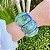 Bracelete Márcia Pouso resina verde mescla azul - Imagem 2