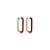 Brinco argolinha retangular zircônia pink ouro semijoia BA 5507 - Imagem 1