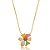 Colar flor zircônia colorida ouro semijoia - Imagem 1