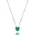 Colar coração zircônia esmeralda ródio semijoia 022705 - Imagem 1