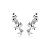Brinco ear cuff flores borboletas ródio semijoia - Imagem 1