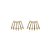 Brinco ear jacket aros pérola zircônia ouro semijoia 23A07005 - Imagem 1