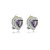 Brinco pressão coração zircônia roxo ródio semijoia 18272 - Imagem 1