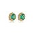 Brinco pressão redondo zircônia verde turmalina ouro semijoia 18258 - Imagem 1