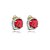 Brinco pressão redondo zircônia vermelho ródio semijoia 18257 - Imagem 1