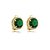 Brinco pressão redondo zircônia verde esmeralda ouro semijoia 18257 - Imagem 1
