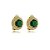 Brinco pressão redondo zircônia verde esmeralda ouro semijoia 18243 - Imagem 1