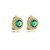 Brinco pressão redondo zircônia verde turmalina ouro semijoia 18243 - Imagem 1