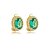 Brinco pressão oval zircônia verde turmalina ouro semijoia 18237 - Imagem 1