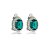 Brinco pressão oval zircônia verde esmeralda ródio semijoia 18237 - Imagem 1