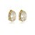 Brinco pressão oval zircônia ouro semijoia 18280 - Imagem 1