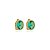 Brinco pressão oval zircônia verde turmalina ouro semijoia 18255 - Imagem 1