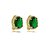 Brinco pressão oval zircônia verde esmeralda ouro semijoia 18255 - Imagem 1