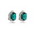Brinco pressão oval zircônia verde esmeralda ródio semijoia 18255 - Imagem 1