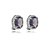 Brinco pressão oval zircônia roxo ródio semijoia 18255 - Imagem 1