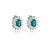 Brinco pressão oval zircônia verde esmeralda ródio semijoia 18277 - Imagem 1