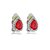 Brinco pressão gota zircônia vermelho ródio semijoia 18286 - Imagem 1