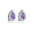 Brinco pressão gota zircônia roxo ródio semijoia 18282 - Imagem 1