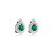 Brinco pressão gota zircônia verde esmeralda ródio semijoia 18210 - Imagem 1