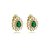 Brinco pressão gota zircônia verde esmeralda ouro semijoia 18279 - Imagem 1