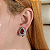 Brinco pressão gota zircônia vermelho ródio semijoia 18259 - Imagem 2