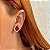 Brinco pressão gota zircônia vermelho ródio semijoia 18219 - Imagem 2