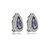 Brinco pressão gota alongada zircônia roxo ródio semijoia 18281 - Imagem 1