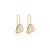 Brinco gancho pedra natural quartzo rosa ouro semijoia - Imagem 1