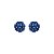 Brinco redondo Leticia Sarabia cristal azul royal sapphire 7127 - Imagem 1