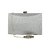 Clutch retangular tecido prata - Imagem 1