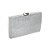 Clutch retangular tecido prata - Imagem 3