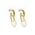 Brinco argola corrente dupla ouro semijoia BA 5538 - Imagem 1
