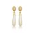 Brinco pérola gota zircônia ouro semijoia BA 5632 - Imagem 1